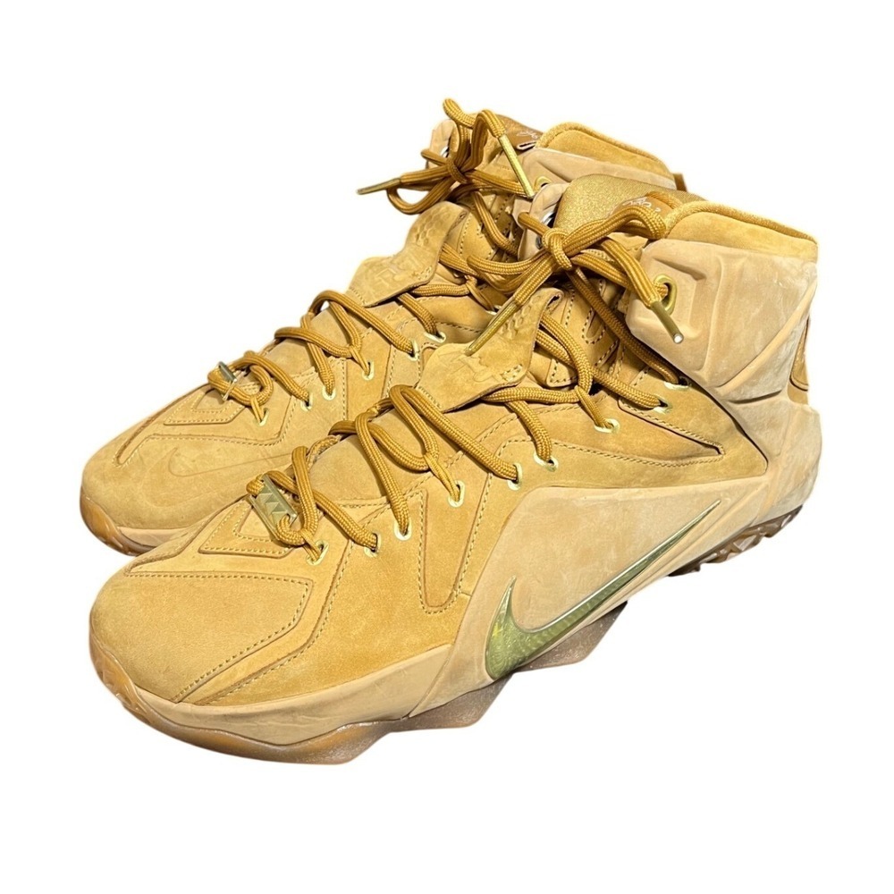 Nike LeBron 12 EXT Wheat 11.5‎ Gold 12th Generation 744287-700 High Top Sneaker